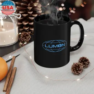 Severance Lumon Black Mug - Ceramic Collectible Fake Company Logo Fan TV Show, Office Desk Decor