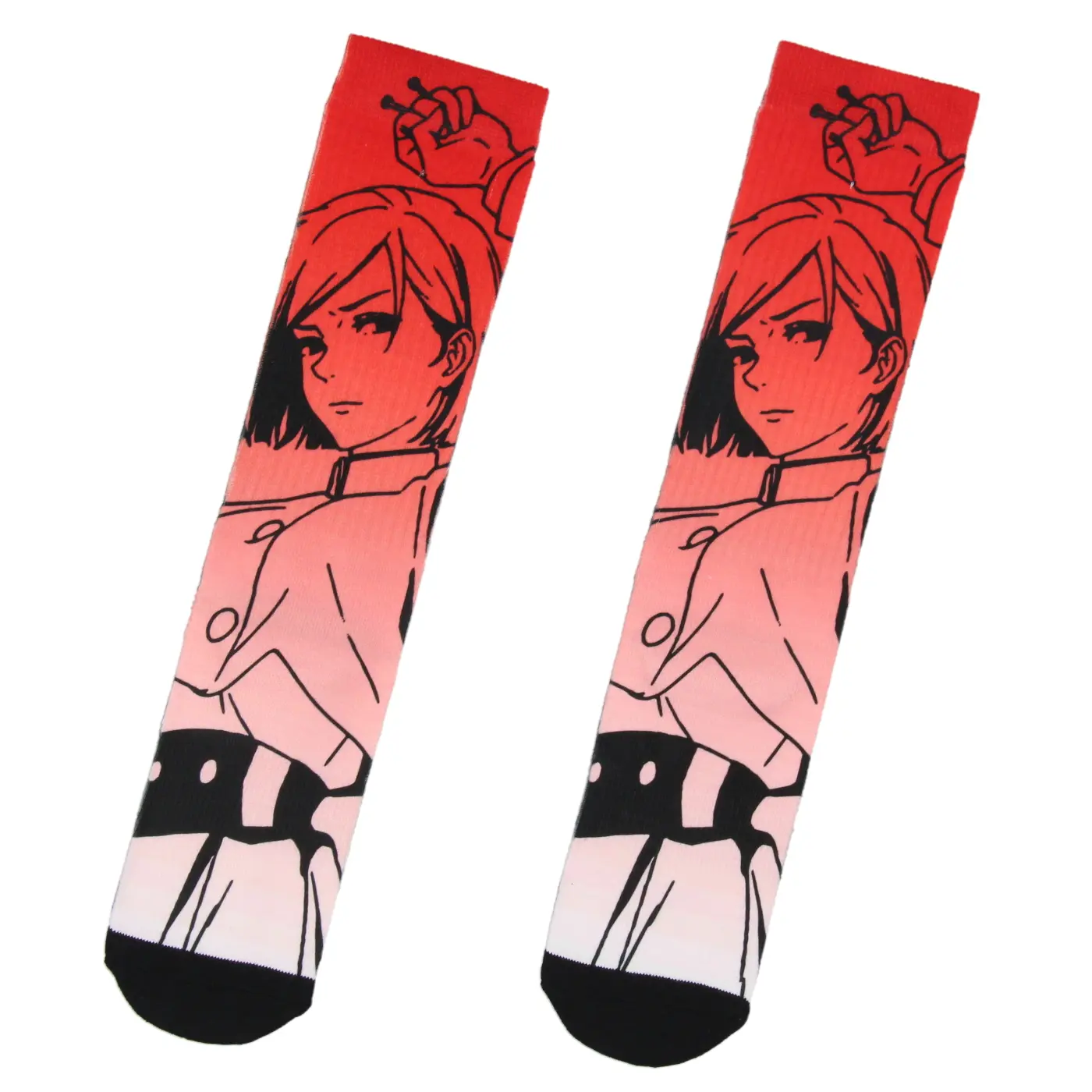Jujutsu Kaisen Mens Anime Manga Nobara Kugisaki Character Sublimated Crew Socks 1 Pair