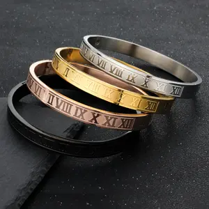 stainless steel Roman numerals alphabet bracelet,  titanium steel couple matching bracelet