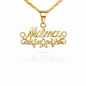 61. Gold Mamá Heart Necklace/ laminado 14k. Cadena size 18 torsal