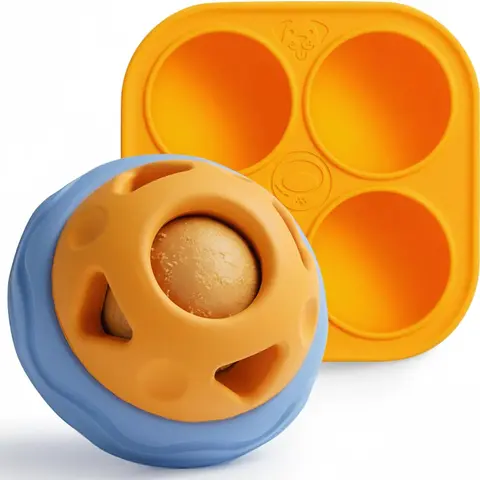 Nocciola Food-Grade Rubber Treat Dispensing Dog Toy Set - Aggressive Chewers' Chew/Bone Toy, Interactive Feeder, Lickable Slow Feeder, Freezable Treat Molds, Dishwasher-Safe, 20-40 Min Focus, Anxiety Relief, Crate Training, Dental Health
