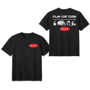 Peterbilt Plan for Today T-Shirt, Coffee Trucking Beer & Rest Icons with Classic Peterbilt Logo, Premium Cotton Fabric, Unisex Fit for Men and Women, Perfect Gift for Truck Drivers