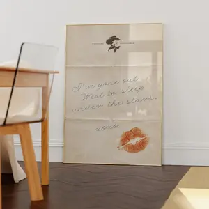 Gone Out West Vintage Ephemera Art Print, Romantic Western Aesthetic Wall Art, Boho Western Décor