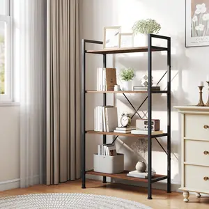 Storage Shelf - 4 and 5 Tiers Open Bookshelf for Home Office, Living Room, Bedroom, Study Room, Open Display Storage Rack Shelves for Kitchen, Holder Organizer for Books and Movies