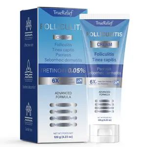 Folliculitis Relief Cream – TrueRelief Natural Soothing Formula for Scalp, Face & Body, Non-Greasy Oil-Free Moisturizer, 120g