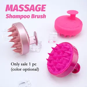 Silicone Hair Brush, Soft Silicone Bristles Deep Cleaning Scalp, Non-Slip Handle, Easy to Clean, Suitable for Sensitive Skin, Balding People, Water Proof