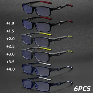 6pcs Stylish Sports Reading Glasses with Hole Design in 3 Colors, Perfect for Seniors, Ideal for Reading & Using Devices, Great Gift for Elders, Reading Eyeglasses