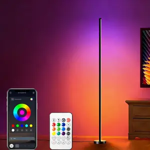 Rroetxi RGBIC Corner Floor Lamp – Smart Bright LED Tall Lamp with App & Remote Control, Color Changing with Music Mode & Timer, Perfect for Living Room, Bedroom & Parties