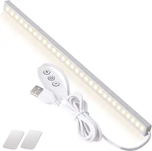 Easter Gift USB Powered Under Cabinet Lighting, 12" Tool-Free Mount Dimmable LED Strip for Pantry & Workspace