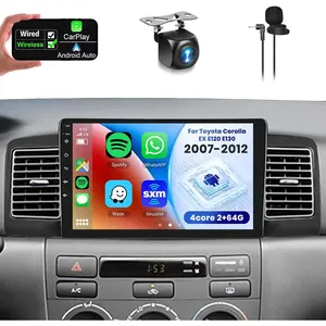 RIMOODY 9-Inch 2G+64G HiFi Android Touchscreen Car Radio for Toyota Corolla EX 2007-2012, Carplay Touchscreen with Wireless CarPlay Adapter, Android Auto, Bluetooth, Navigation, WiFi, FM/RDS, SWC, AHD Backup Camera, Father's Day Gift