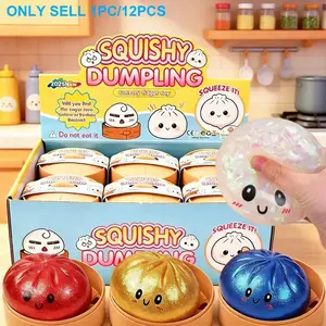 Children's Day Cute and Soft Gitering Char Siu Bao Barbecued Pork Buns- Stress-Relieving Squeezable Toy Simulated Steamed Buns Colorful Blind Box Squishies