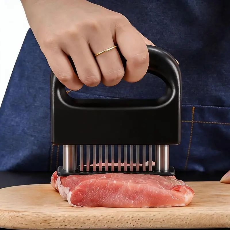 Meat Tenderizer Kitchenware - Heavy-Duty Cooking Tool with 48 Stainless Steel Ultra-Sharp Needle Blades, Suitable for Beef, Chicken, Fish (All Seasons Use)