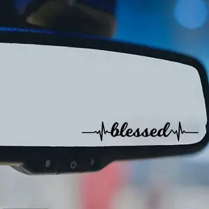 Blessed Vinyl Decal Sticker fade resistant Rearview Mirror