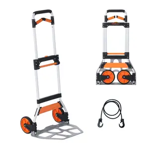 VEVOR Folding Hand Truck Folding Trolley, TikTokShopBlackFriday Heavy Duty Carts, 309 lbs Max Load Aluminum Portable Cart, Convertible with Telescoping Handle & PP+TPR Transport Wheels Trollies, Ultra Lightweight Strong