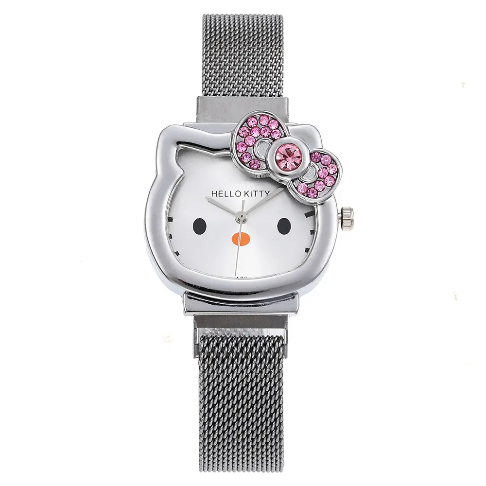 Kawaii Hello Kitty Watch by Sanrio I Adorable Character Dialwith Bow, Adjustable Strap, Perfect Cute Gift for Girls & Fans