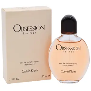 Calvin Klein Obsession for Men Eau de Toilette, Citrus Spicy Fragrance with Mandarin and Amber, Aromatic Oriental Woody Body Scent, 2.5 fl oz