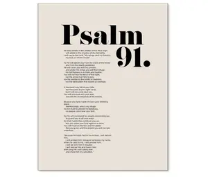 OMANI Bible Verses Psalm 91 Wall Art Christian Positive Quote Scripture Posters Modern Inspirational Affirmation Canvas Prints for Church Wall Decor  Unframed Christmas Decoration