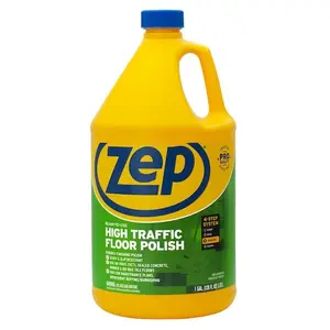 ZEP 1 Gal. High-Traffic Floor Polish, Professional 20% Solid Formula for Commercial and Residential Floors, High Gloss Scuff Resistant Finish for VCT, Concrete and Terrazzo, Rubber and Terrazzo Floors, Removes Grease, Dirt and Fingerprints
