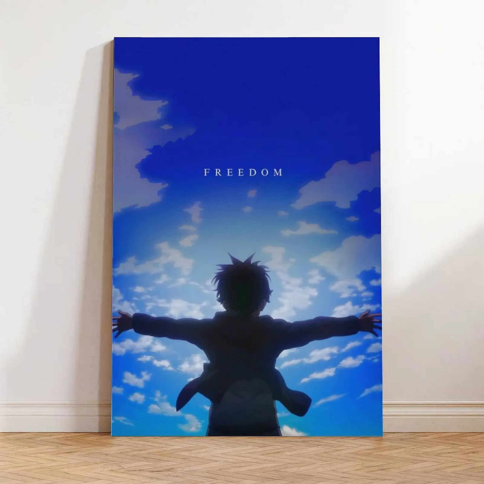 Eren Yeager "Freedom" Quote Attack on Titan Poster - Motivational Text, Character Print, Wall Art, Anime Room Decor, Art Work for Wall Decor, Teen Anime Gift Ideas, Bedroom Decor, Graphic Prints
