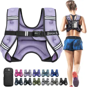 【SummerVibes】BAGAIL Comfort-Fit Weighted Vest for Woman, Even Weight Distribution, No-Chafe or Bounce for Walking & Running with Detachable Phone Pouch & Reflective Stripes (Available 5-30lbs) Summervibes