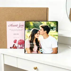 【Custom Gift】Personalized Photo Music Fridge  Bluetooth Album Cover Frame with Custom Song 10x10cm Unique Gift for Boyfriend, Graduation, Teacher Appreciation, Birthday, Anniversary, Teen Girls & Holiday Home Decor