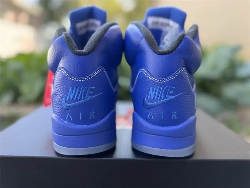 Bright Royal Grain Soft Leather Stereo Grid Breath Thick Blue Laces Silver Logo Crystal Shock-Absorb Mid Trainers