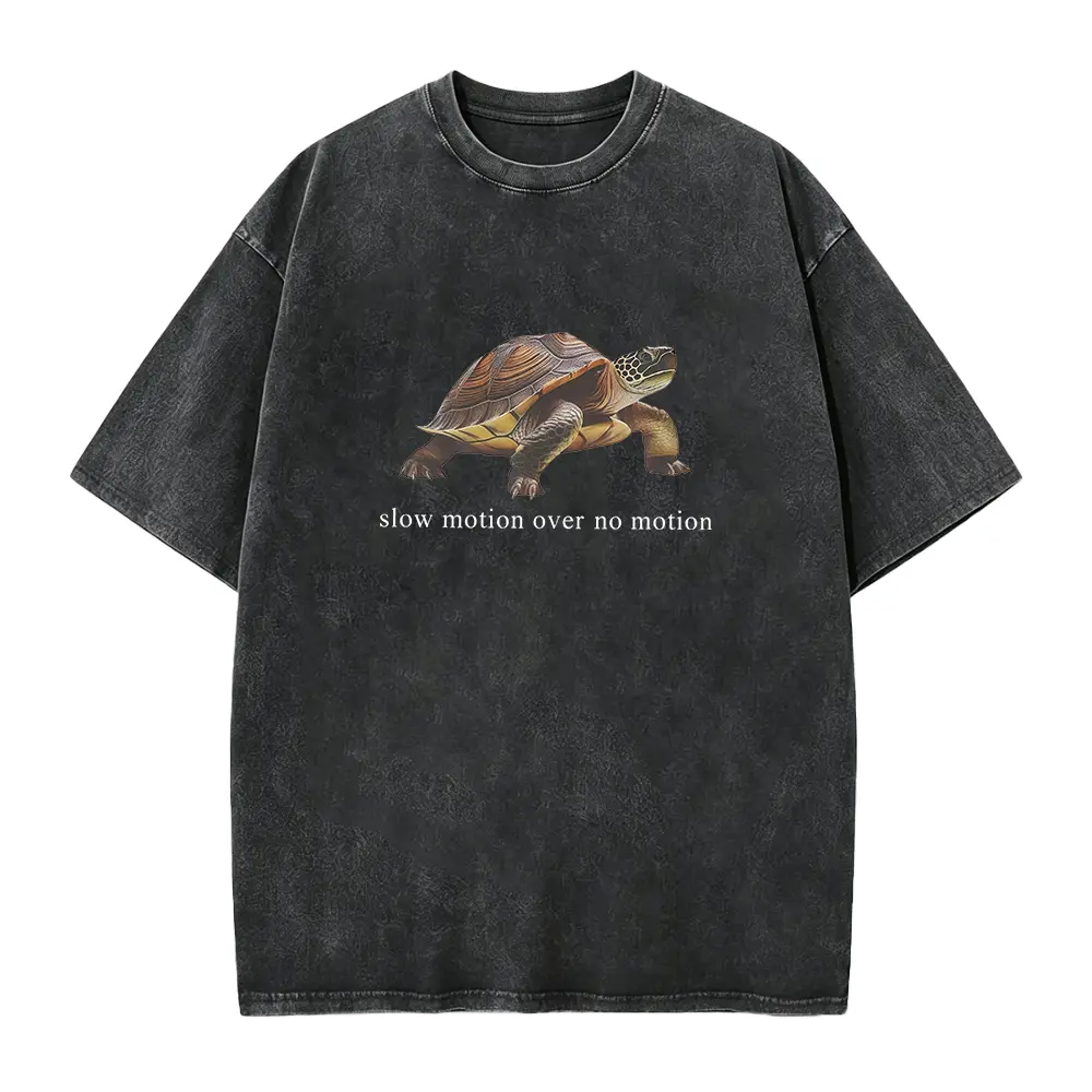 Women's Retro Turtle T-Shirt, Lightweight Casual 100% Cotton Graphic Top with Digital Print for All Seasons, Shirts, Vintage T Shirts
