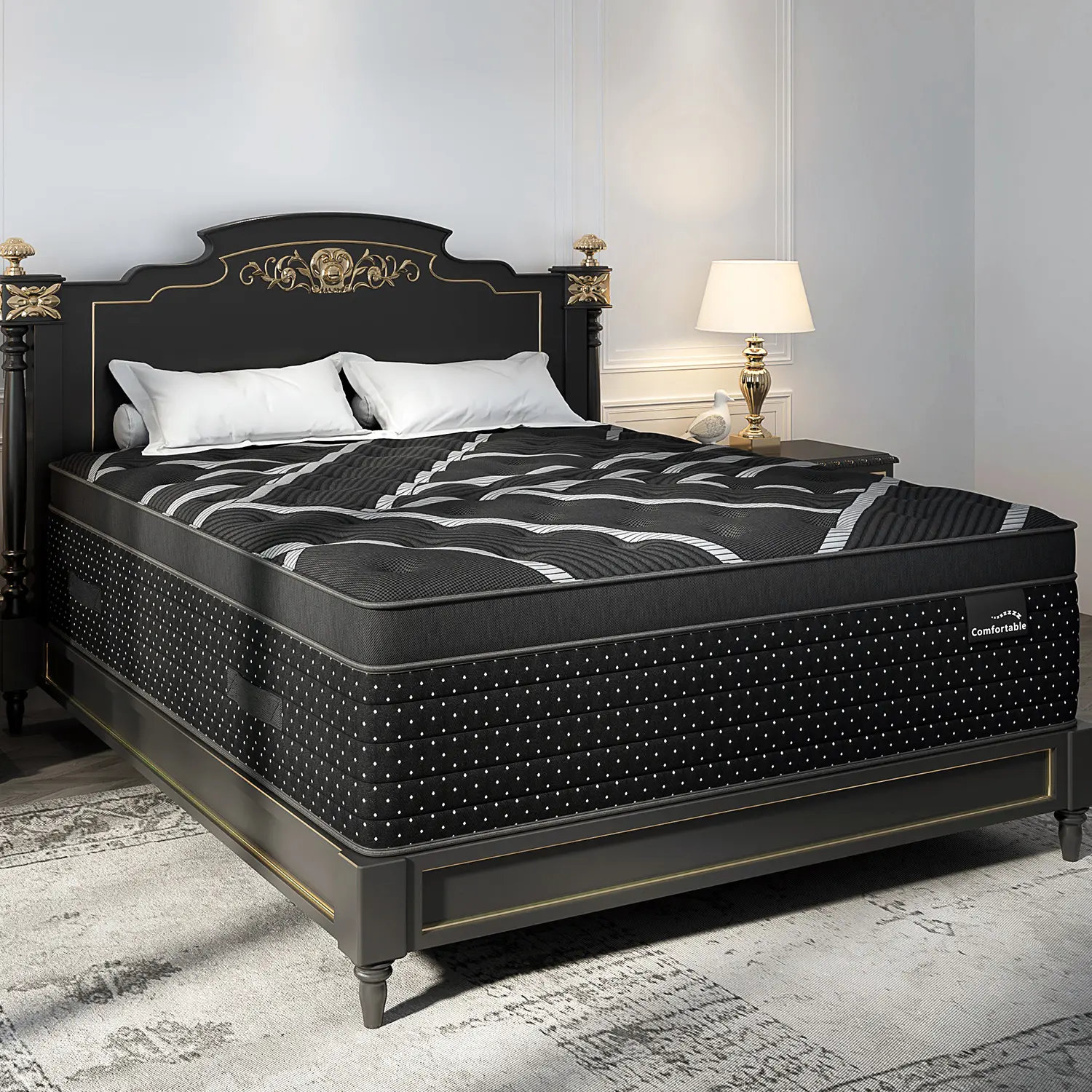 12/14Inch Mattress Twin Full Queen King Bed Size Memory Foam - Ergonomic Design Medium Firm Hybrid Mattress, Luxurious Comfort With Pocket Springs Gel Memory Foam