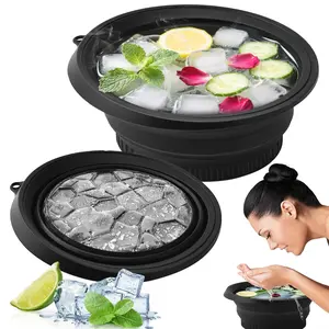Home Ice Compress Folding Washbasin Facial Cold Compress Care, Skincare Tool Type, Ideal for Refreshment & Hydration, Home Goods
