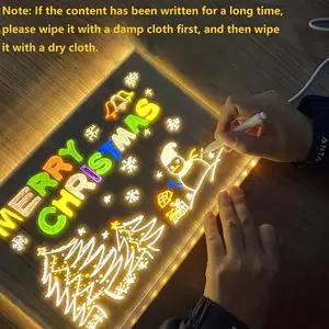 Motionics [Best-Selling Gift] Color Note Board with Stand, 2026 New Glowing Acrylic Message Marker Board, Glowing Dry-Erase Board, can be used as a drawing pad, memo board, letter board, note board, and more
