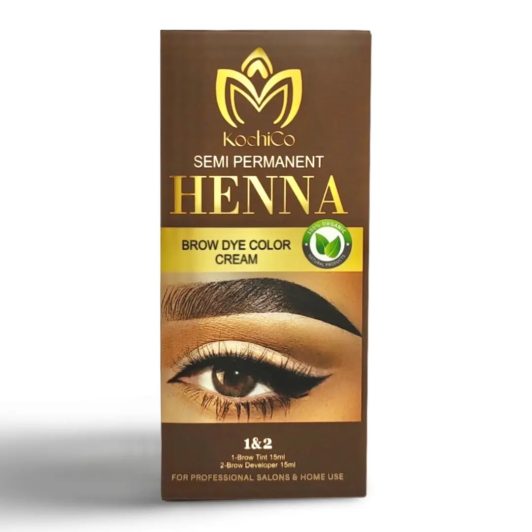 KochiCo Eyebrow Henna Tint - Natural and Long-Lasting Color Makeup Brown