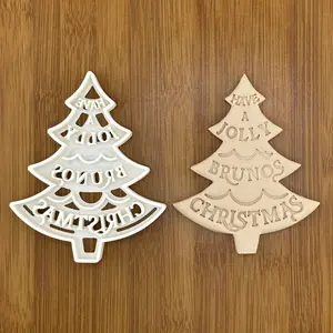 Custom Christmas Tree Cookie Cutter | Personalized with Your Text