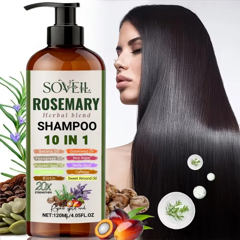 [10-In-1] 4.06oz Rosemary Herbal Shampoo, Rich in Batana, Rice Water, Fenugreek And Pumpkin Seeds, Rich Foam, Long-Lasting Softness And Nourishment, 72 Hours Moisturizing And Softness, Strengthens Hair, Hair Appears Thicker，Halloween Hair Care Gifts