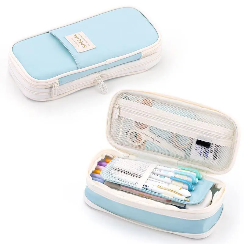 Expandable Pencil case with compartments, Large Capacity Pencil Cases Pencil Bag Pouch Office School, Portable Pencil Case Large School Stationery Organizer, Makeup Cosmetic Bag