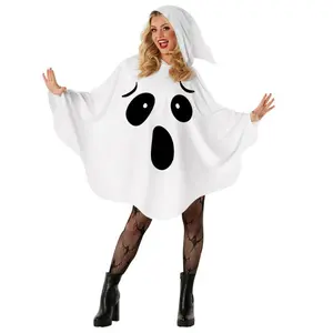Women's Halloween costume set, female ghost witch elf white bat party character costume, horror dress