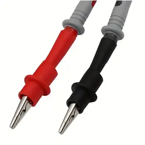 2pcs Double insulated crocodile clip, 2mm - CAT III 1000V 10A, suitable for electrical measurement and maintenance