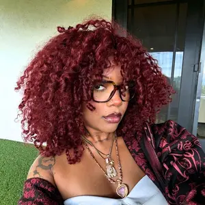 QTHAIR 5x5 Burmese Curly Glueless Wigs Human Hair 99j Burgundy Pre Plucked Pre Cut 250% Density Drawstring Wig for Black Women 5x5 HD Lace Front Wigs Human Hair Glueless Wear and Go Natural Color Red Burgundy Wig #SummerVibes