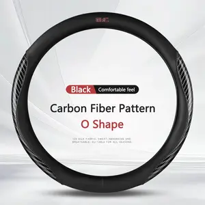 Car Carbon Fiber Anti-Slip Steering Wheel Cover, 3D Logo Design, Durable & Stylish Accessory, Perfect Fit for Gmc Vehicles