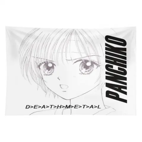 Panchiko DEATHMETAL Cotton Tapestry, 60"x40" Lightweight Hanging Wall Art, Whimsical-Aesthetic Room Decoration for Teens, Funny Meme Gift