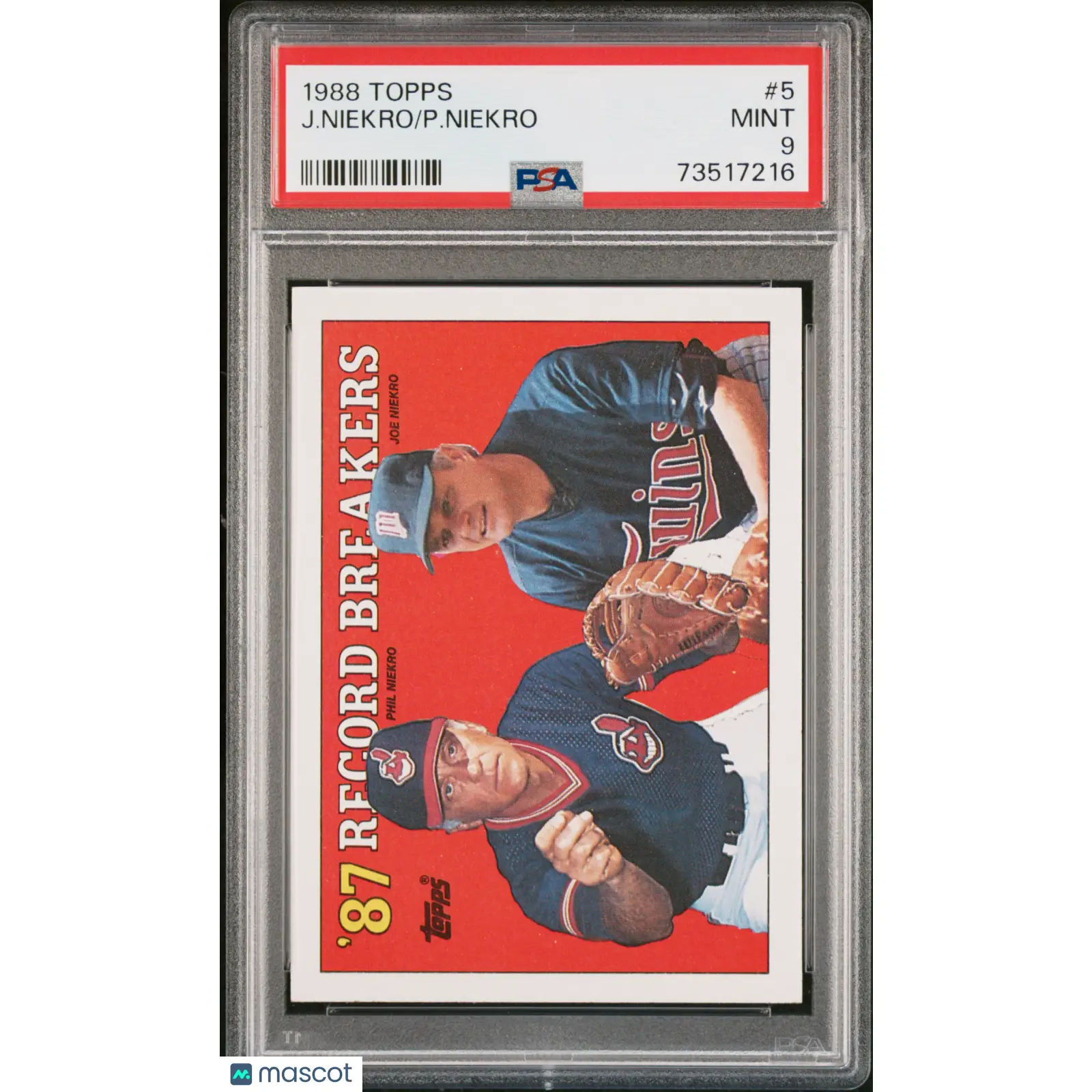 J/Niekro/P/Niekro PSA 1988 Topps Baseball #5 9 73517216