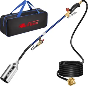 Portable Propane Torch Weed Burner Kit with Storage Bag, High Output BTUs Weed Torch with 10 FT Hose, Self Igniter Flame Torch for Campfires,Roofing