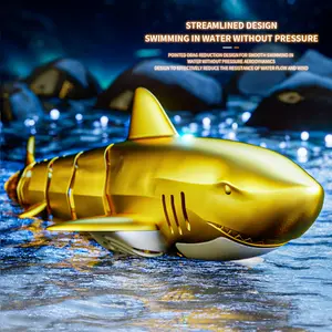 Remote Control Shark Toys 1:18 High Simulation Scale Fish with Light for Lake Bathroom Pool 2.4g Electric RC Boat Birthday Couple Christmas Gifts summervibes