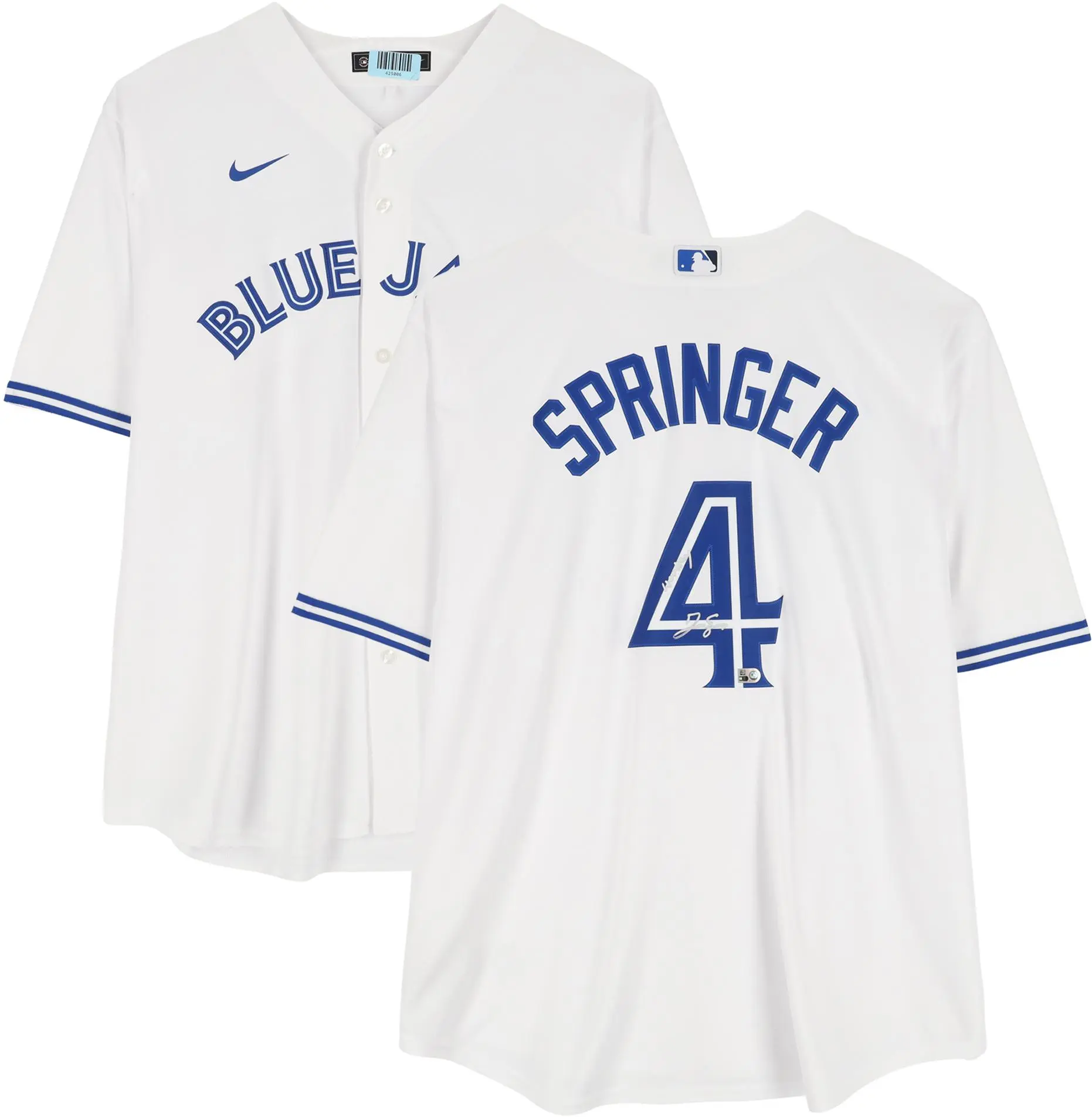 George Springer Houston Astros Autographed White Nike Replica Jersey with "Horhay" Inscription - Fanatics Authentic Certified