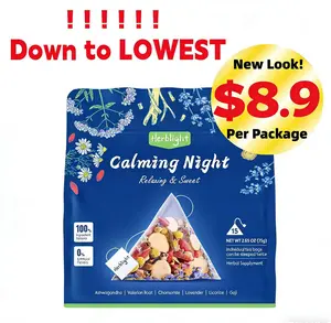 Natural Herbal Tea Sleep Support & Stress Relief| Ashwagandha, Valerian Root, Chamomile, Lavender & Licoricel- 2.6oz (75g) - No Flavors - Caffeine Free