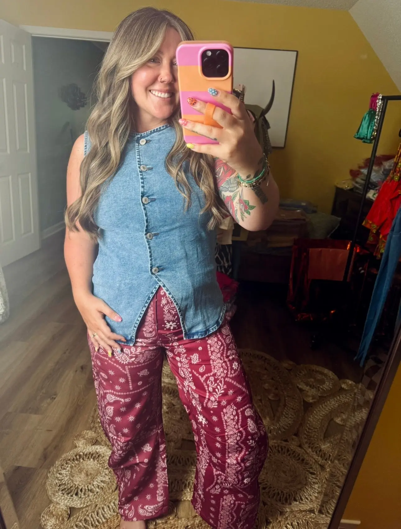 Paisley Pattern Jeans