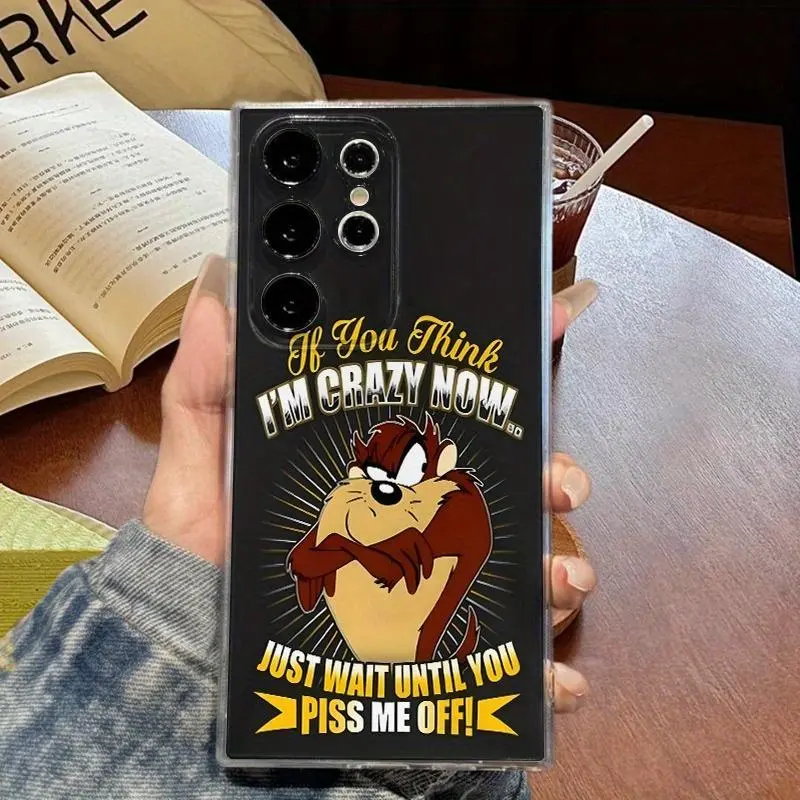 Tasmanian Devil Taz Cartoon Customized Protective Cellphone Cover for Samsung Galaxy S26-S20 Ultra/Plus/FE & A Series Handheld Devices, Plastic-Silicon-TPU Shockproof Anti-Drop Non-Slip Casing, Ideal Fan Gift