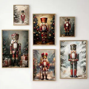 Christmas "The Nutcracker" vintage wall decoration, rural style holiday farmhouse style Christmas decorations, festive Christmas ornaments, suitable for living room use.