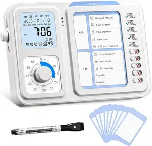 3-in-1 Visual Timer  Tool for Kids Adults Task Timer with Chore Chart Board Visual Schedule for  Daily Checklist Home School Classroom Desk
