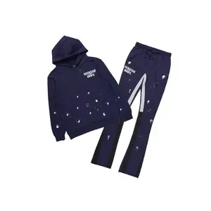 Raffer Navy Hoodie Flare Track Set