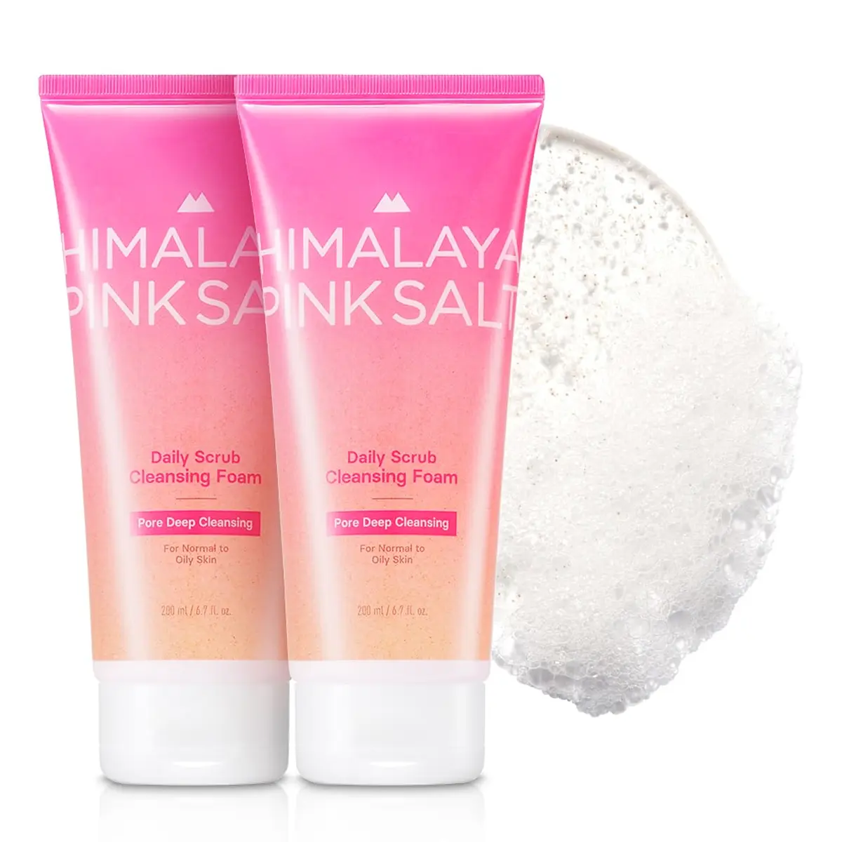 HIMALAYA PINKSALT - Daily Scrub Cleansing Foam Pore Deep Cleansing (2 pack) | DEEP CLEAN & PURIFY PORES WITH NATURE'S FINEST SALT